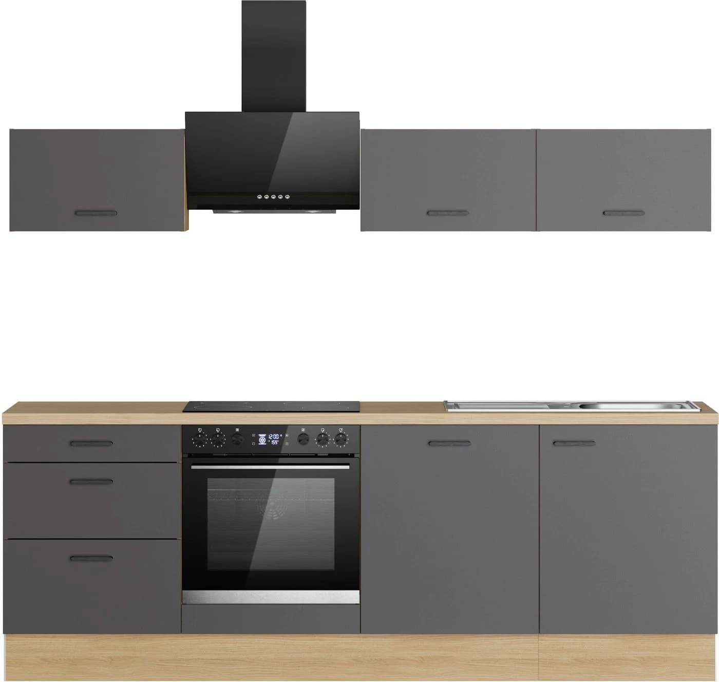 KOCHSTATION Küchenzeile KS-Sion 240 cm OPTIsnap Eiche/Anthrazit - Bild 2