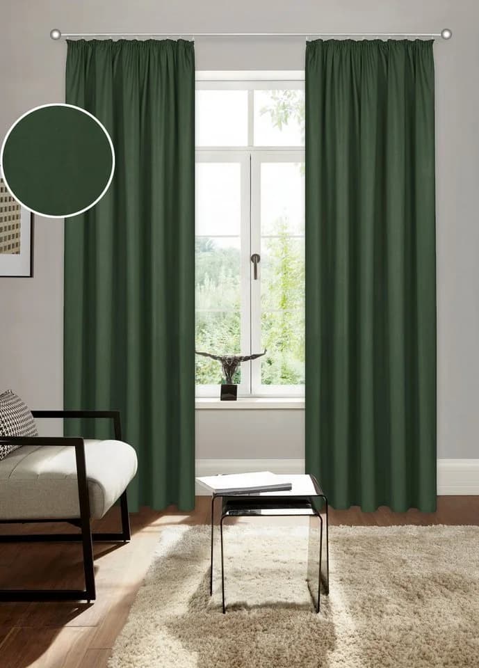 Bruno Banani Vorhang Lagan 2er Set blickdicht grün Polyester - Bild 2