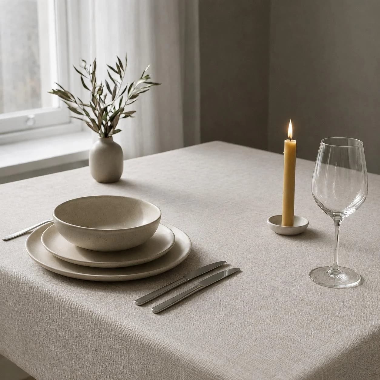 OTTO HOME Tischdecke Meellon Beige Polyester Leinenoptik