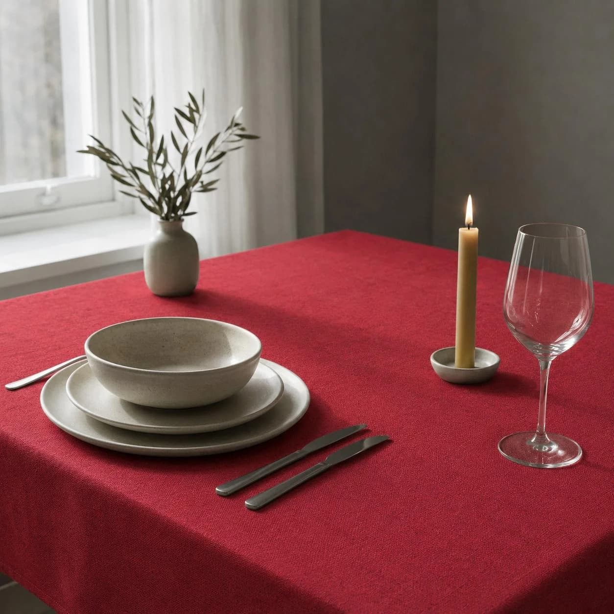 OTTO HOME Tischdecke Meellon Bordeaux Polyester Leinenoptik