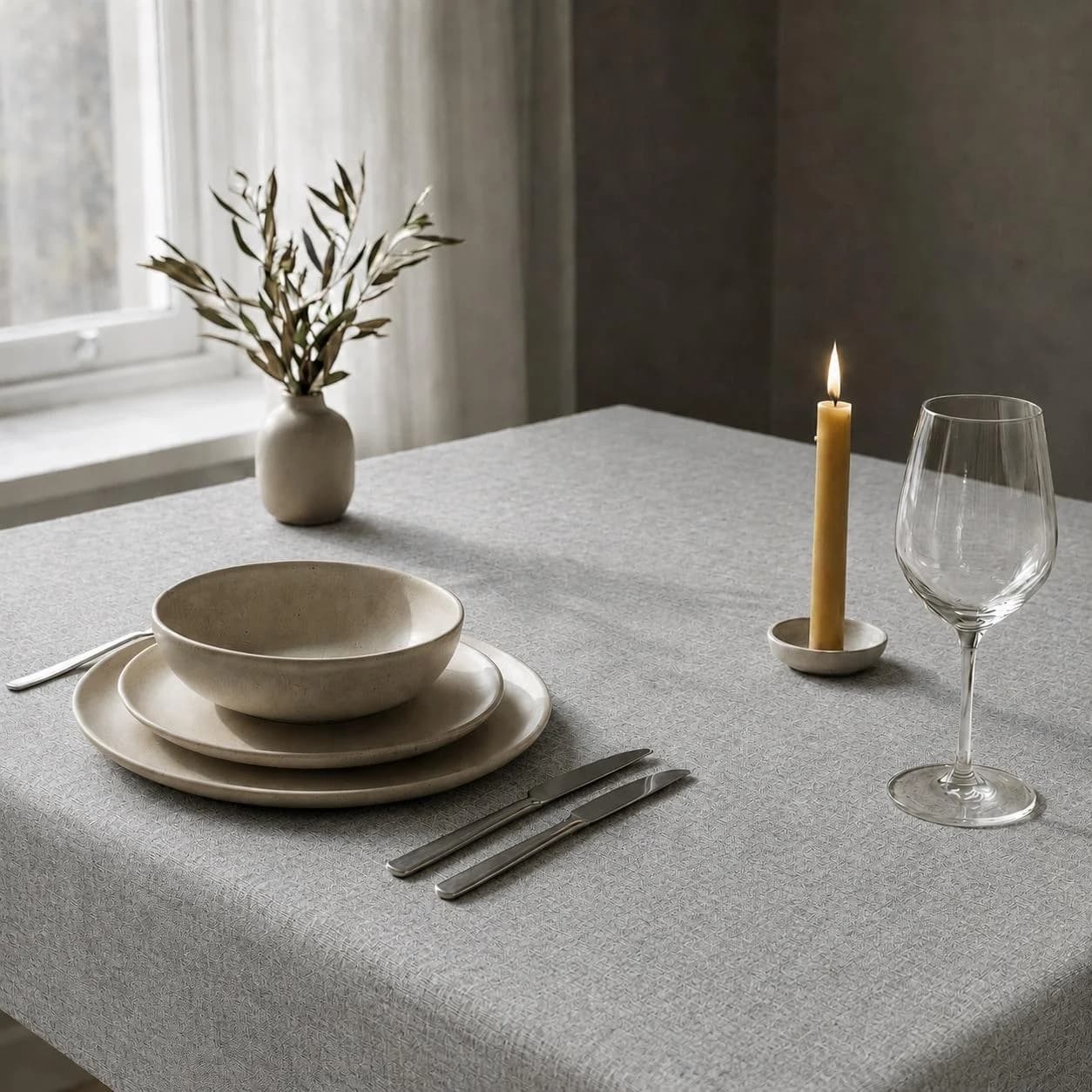 OTTO HOME Tischdecke Meellon Anthrazit Leinenoptik