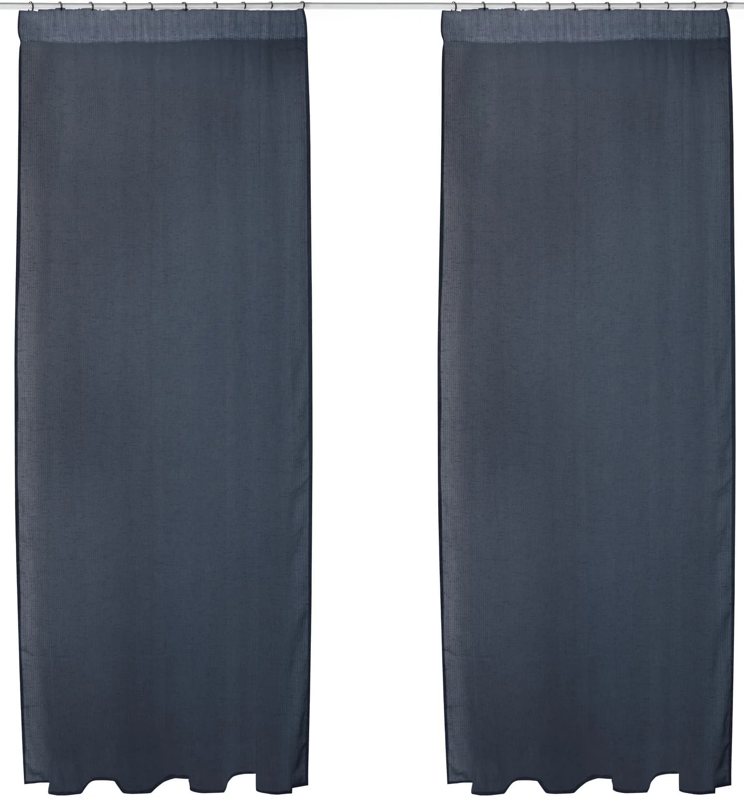 Bruno Banani Gardine Lazlo Blau Leinenoptik Streifen