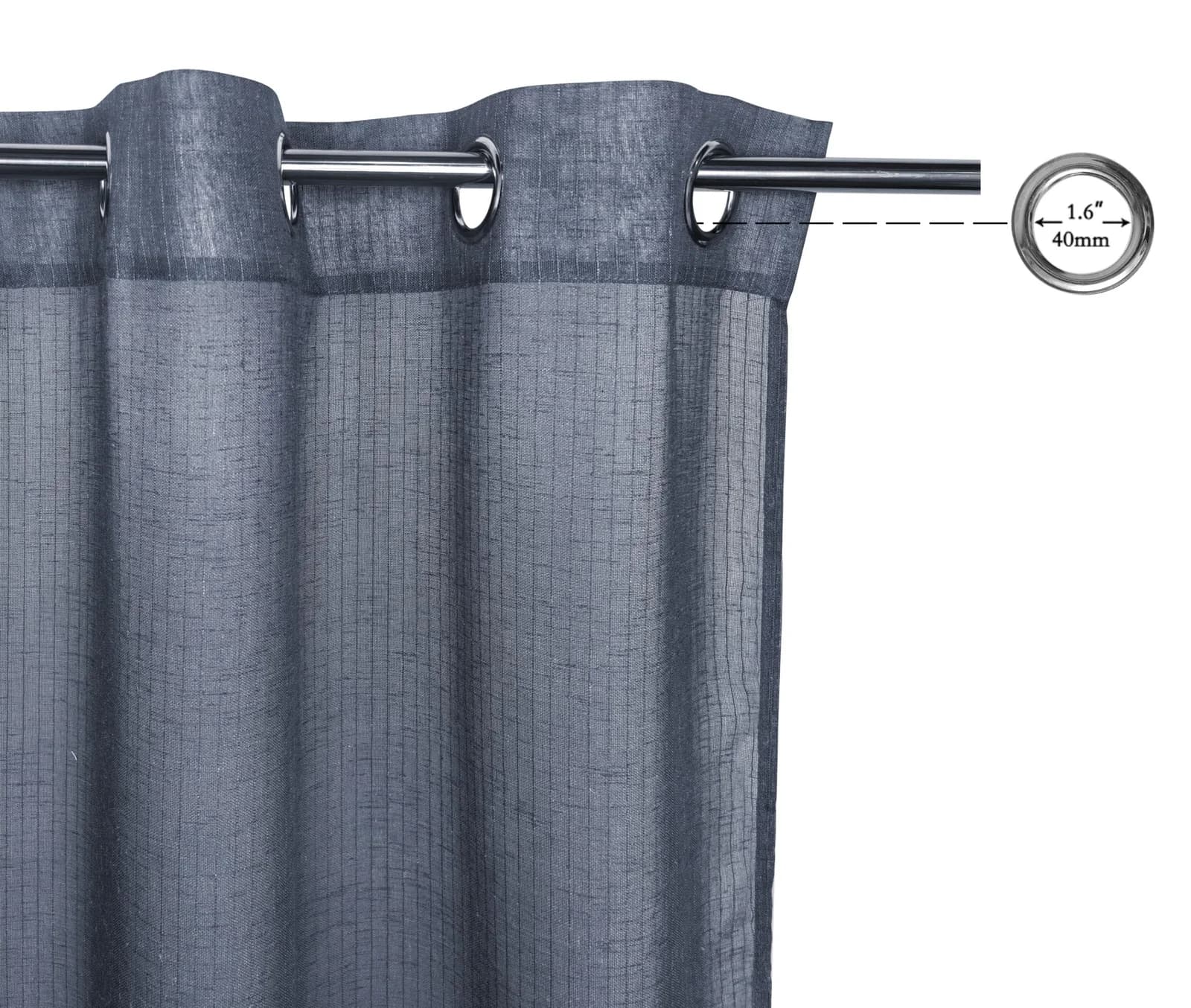 Bruno Banani Gardine Lazlo Blau Leinenoptik Ösen