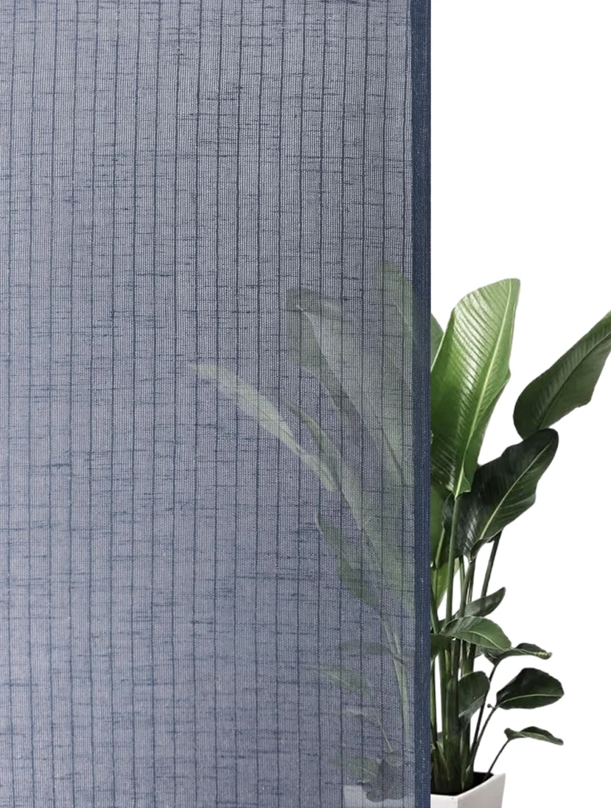 Bruno Banani Gardine Lazlo Blau Leinenoptik Ösen