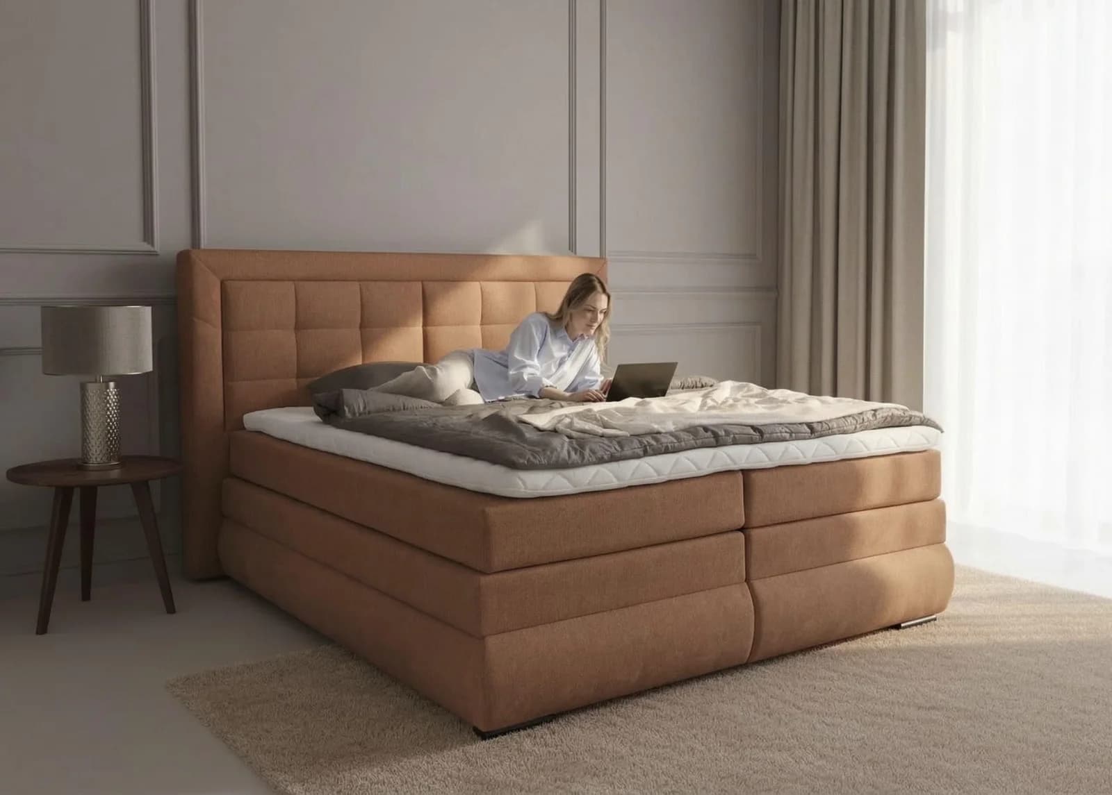 OTTO HOME MIVVA Boxspringbett 180x200 mit Bettkasten und Topper