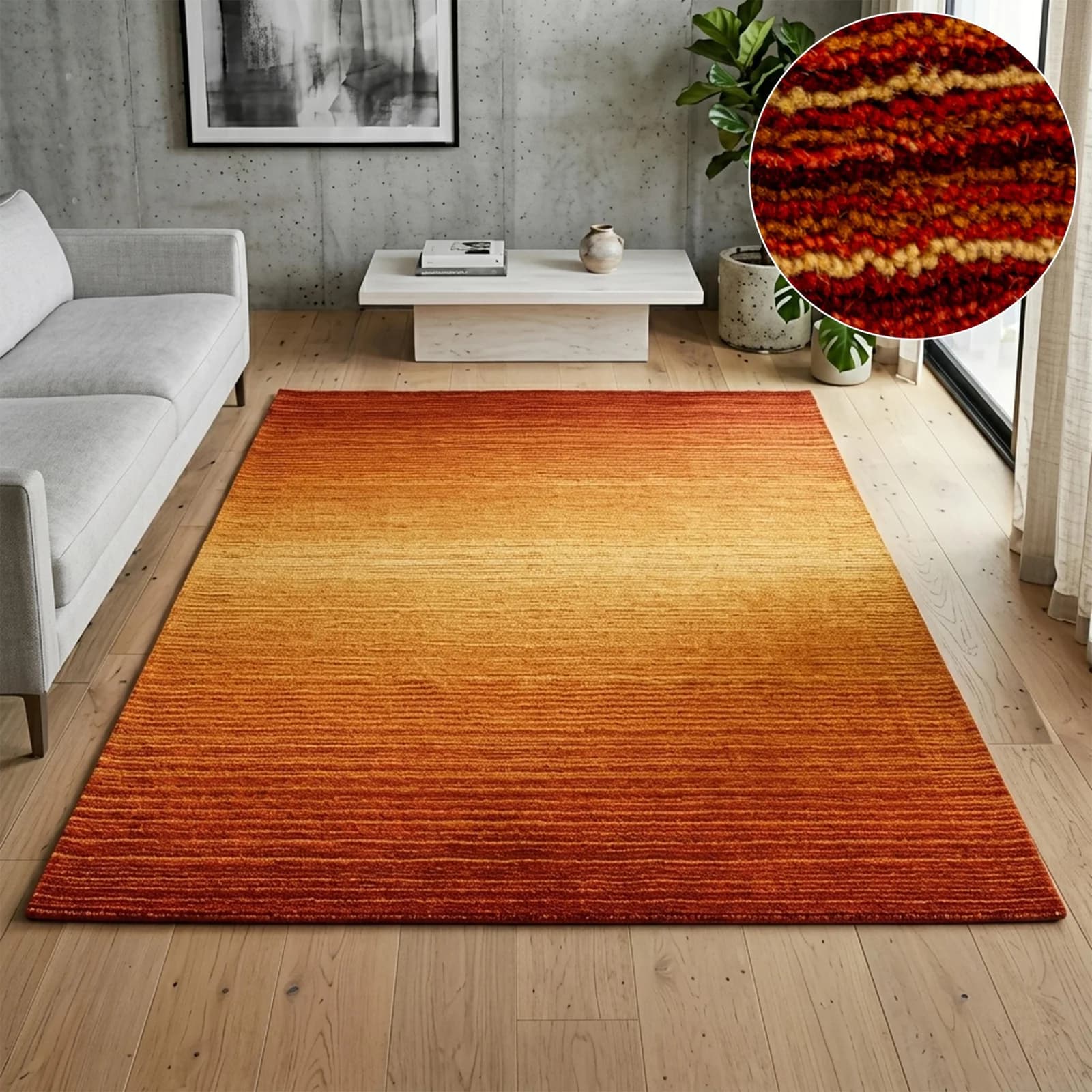 Wollteppich OTTO HOME Tyllan Handgefertigt Orange Terra