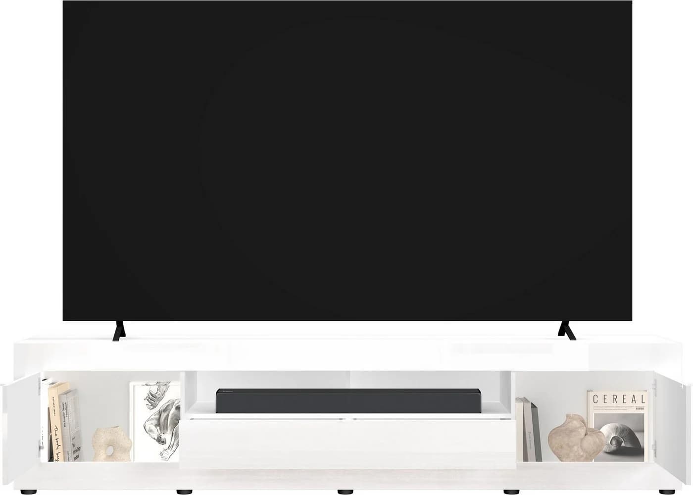 Home Affaire Lowboard Basic Weiß Hochglanz 245 cm - Bild 5