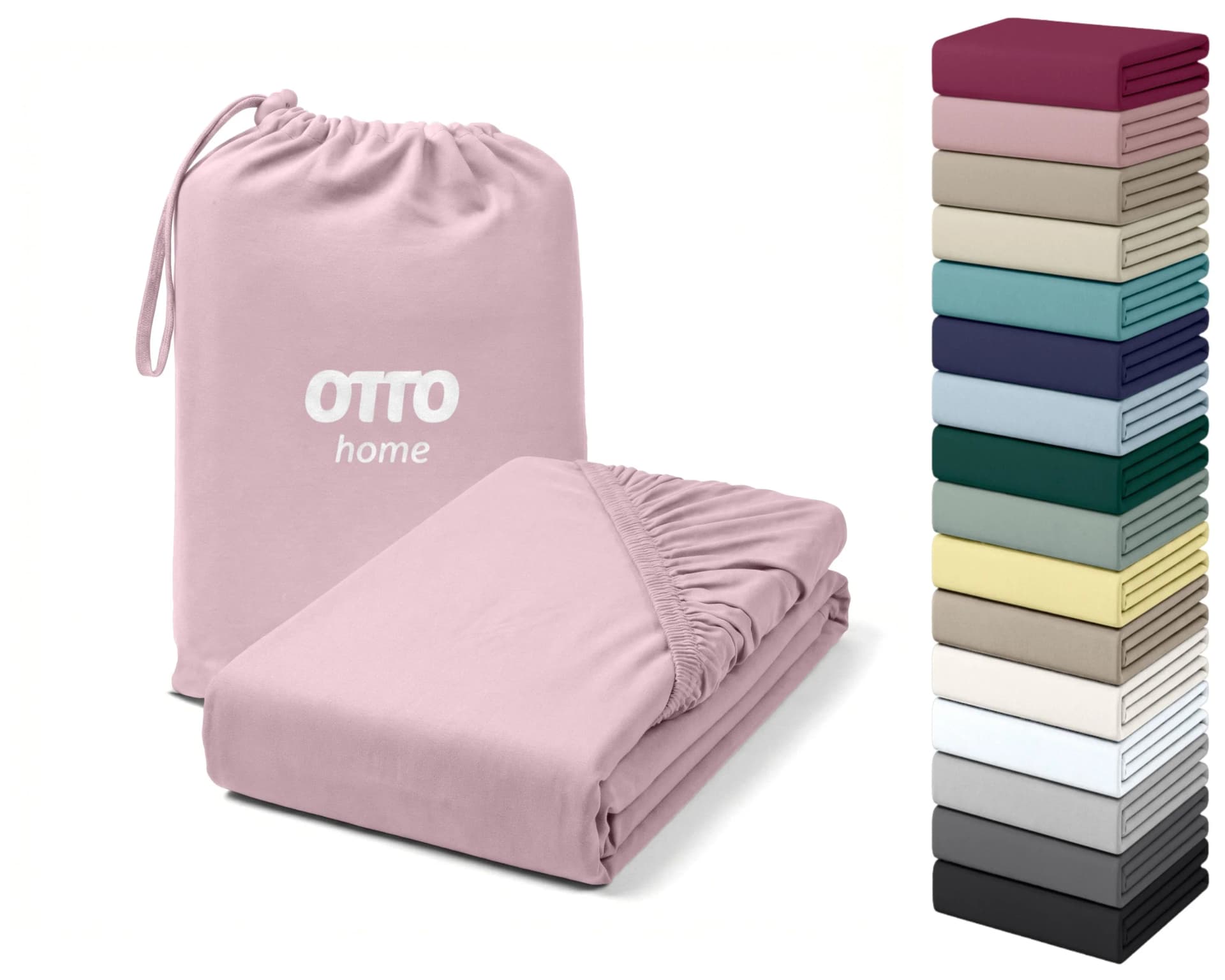 OTTO HOME Spannbettlaken Cremona Rosa Jersey 180x200