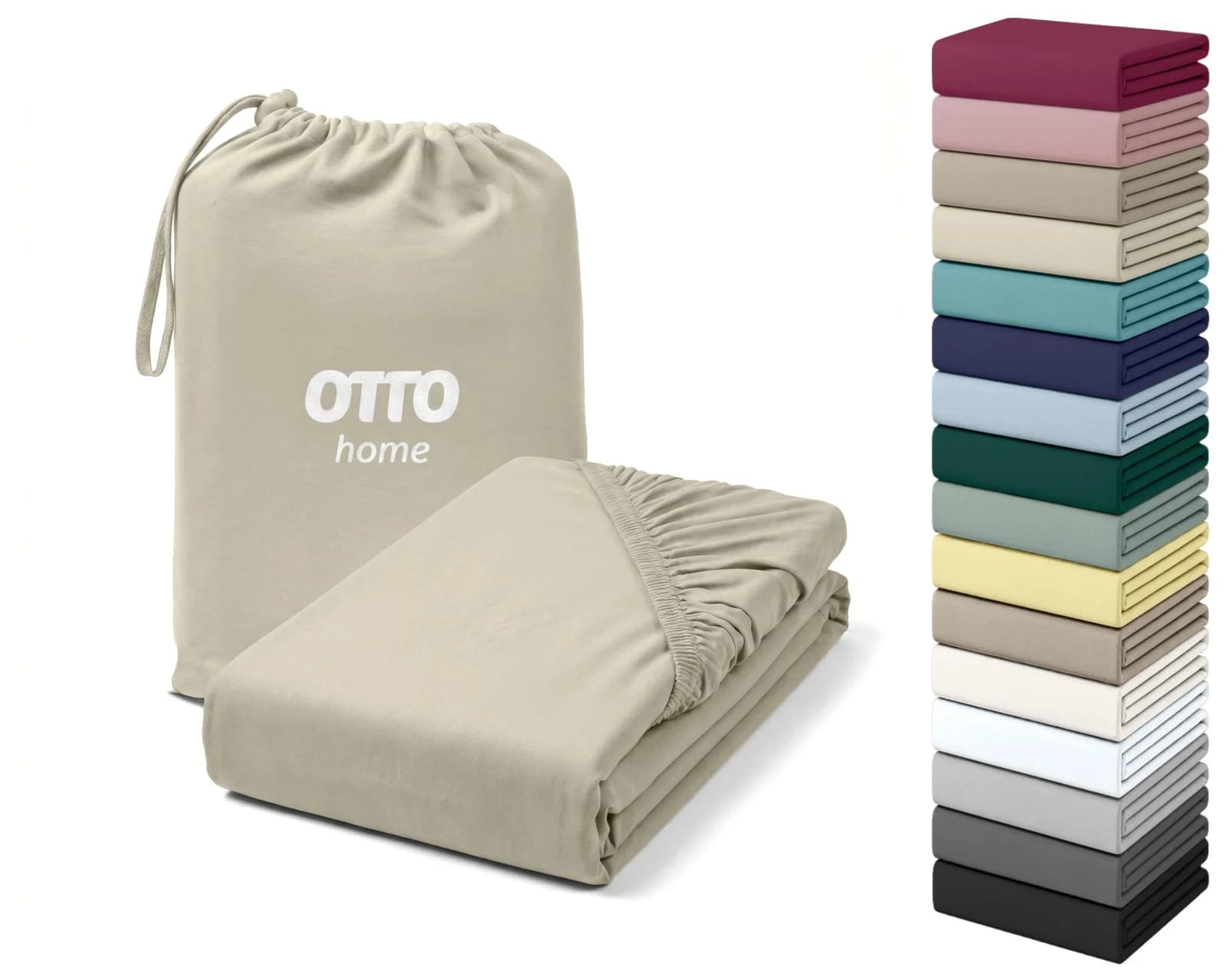 OTTO HOME Spannbettlaken Cremona hellbeige Jersey 90x200 cm