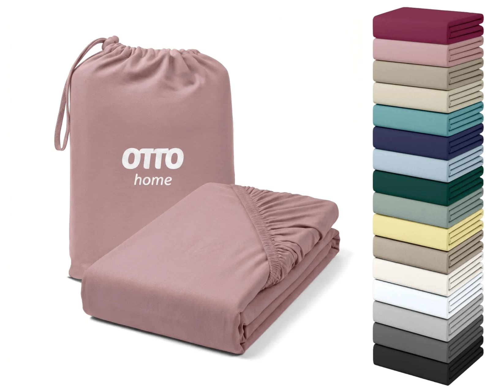 OTTO HOME Spannbettlaken Cremona Jersey Altrosa 90x200 cm