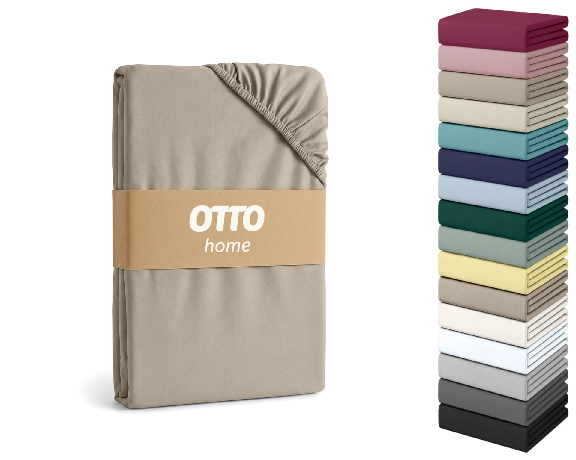 OTTO HOME Spannbettlaken Cremona Beige Jersey 160x200 cm