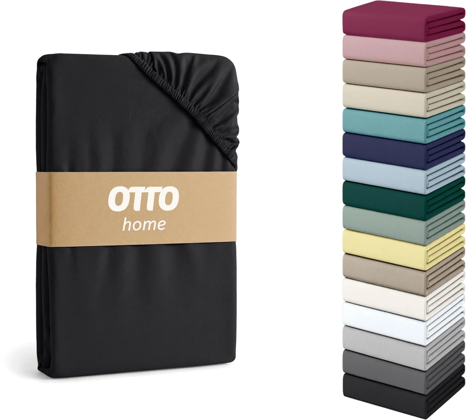 OTTO HOME Spannbettlaken Topper COMFORT Schwarz Jersey-Elasthan