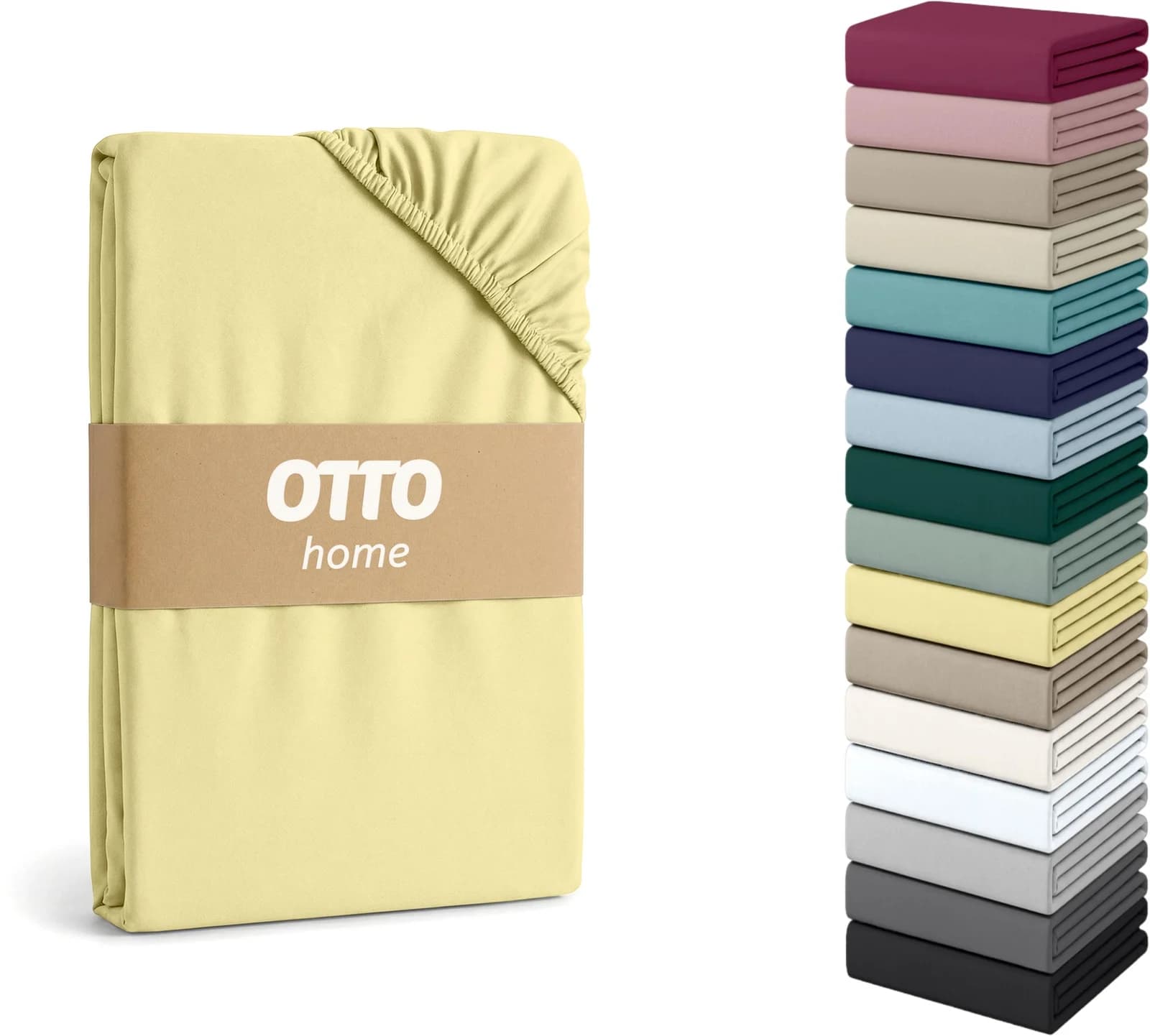 OTTO HOME Spannbettlaken Topper COMFORT Gelb Jersey-Elasthan