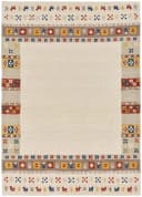 THEKO Wollteppich Gabbeh Rahmen Beige 60x90 cm Bild 1