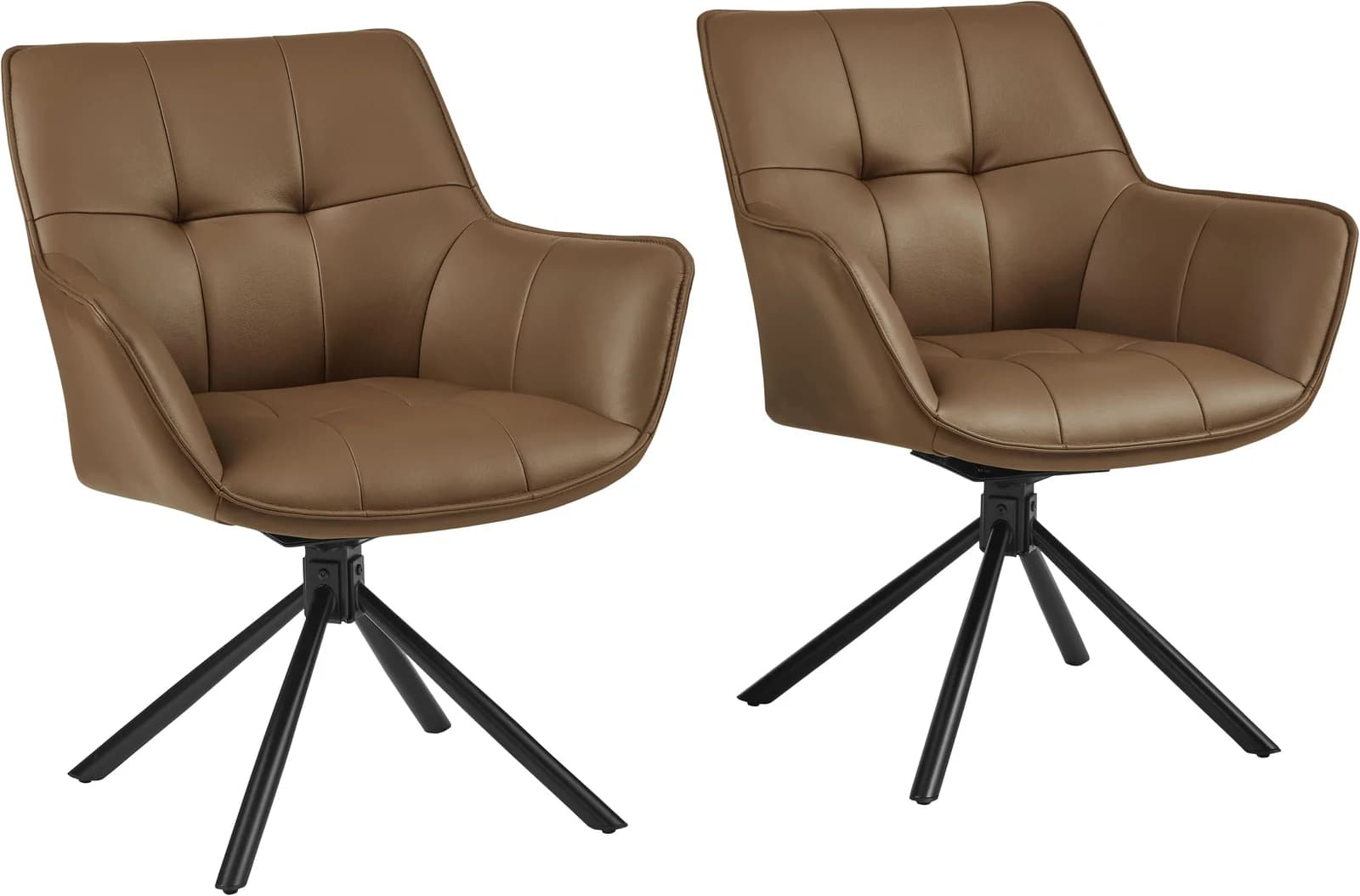 OTTO HOME Drehstuhl Lika Cognac Schwarz Echtes Leder