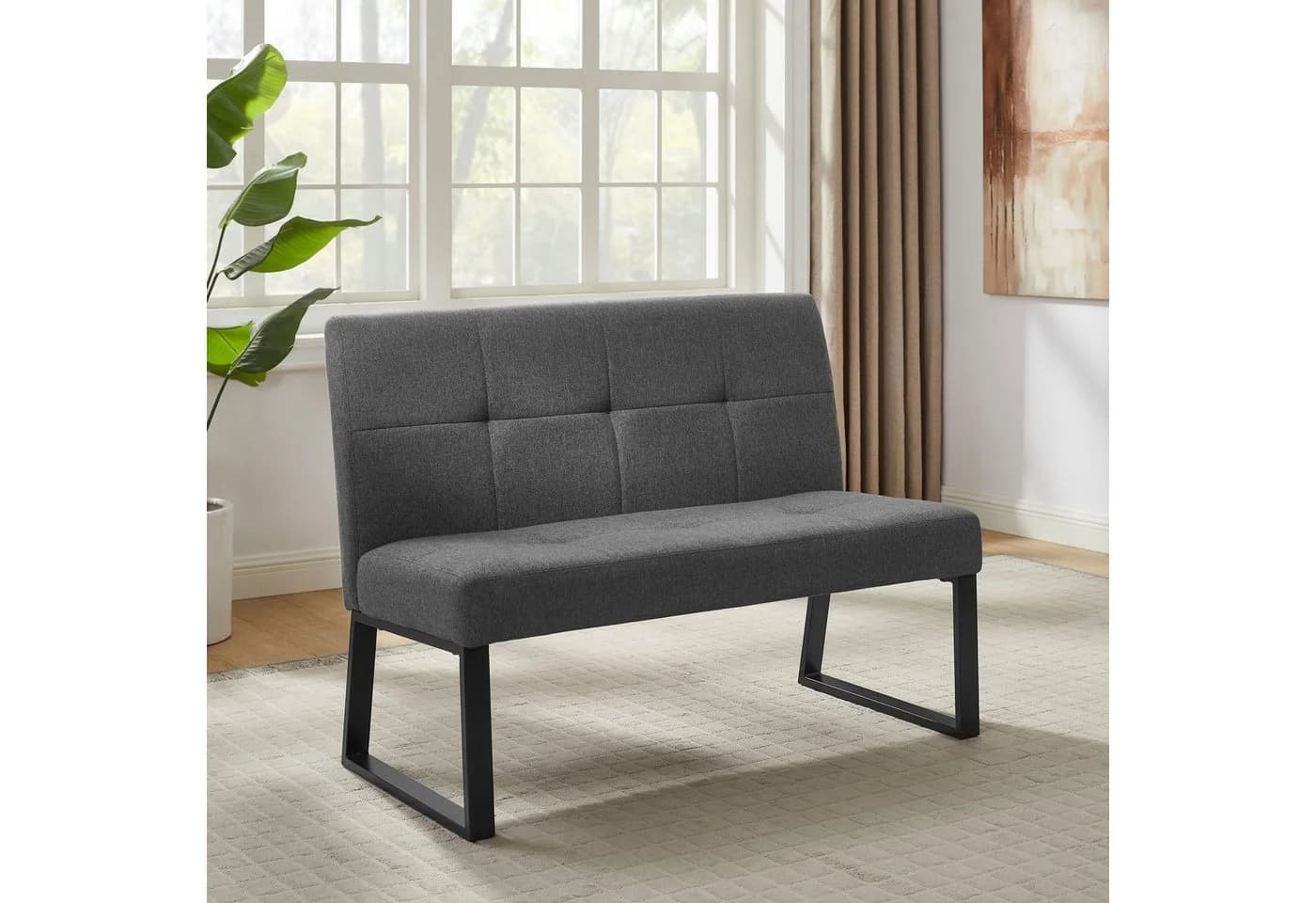 OTTO HOME Bank Geranie grau anthrazit schwarz Metall Polywood
