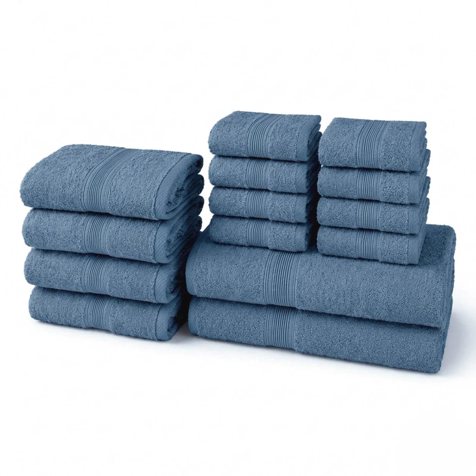OTTO HOME Finnja Handtuch Set 14-tlg. 100% Baumwolle Blau/Weiß