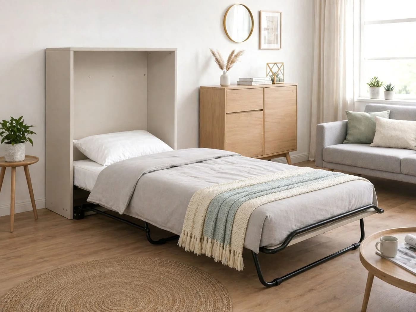 Home affaire Schrankbett Sognum Beige Wandklappbett mit Matratze
