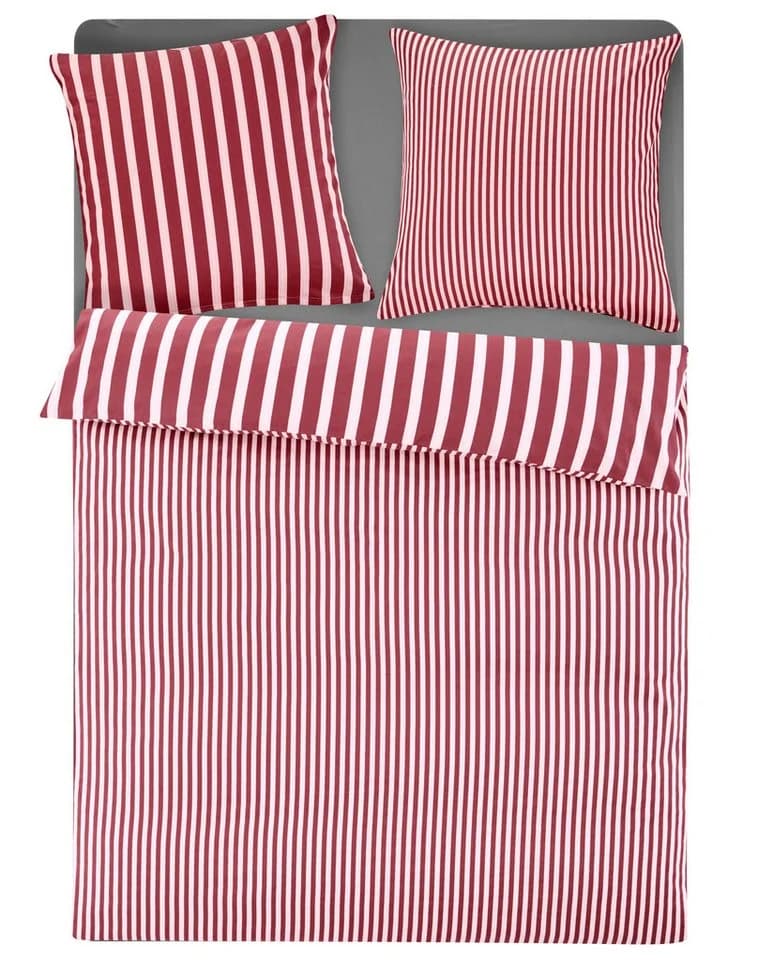 Homsy by Ana Johnson Wendebettwäsche Cosimera Rosa/Rot Streifen Satin-Tencel - Bild 4