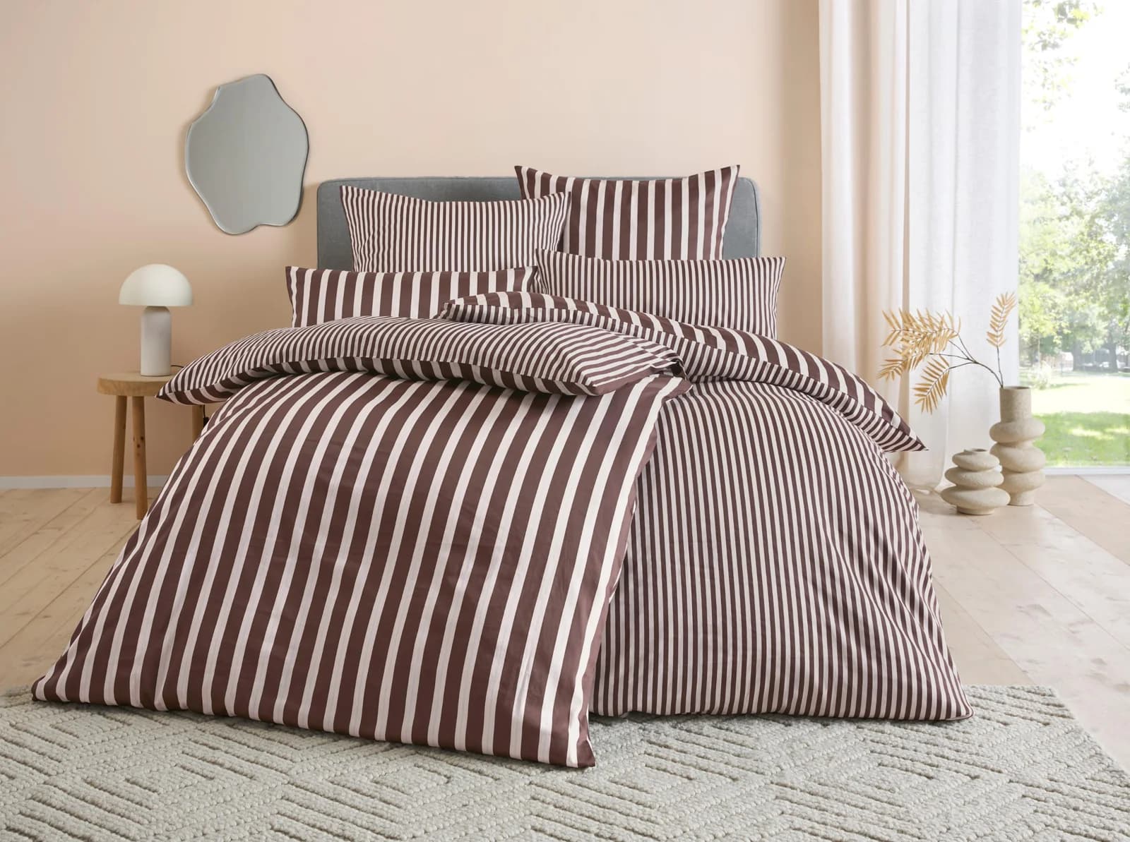 Homsy by Ana Johnson Wendebettwäsche Cosimera Braun-Creme Satin-Tencel