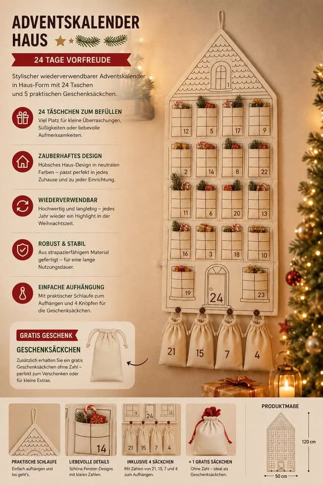 homsy by Ana Johnson Adventskalender Jolsy Beige Hausdesign - Bild 4