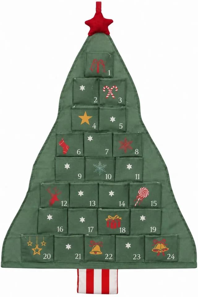 OTTO home Adventskalender Weihnachtsbaum aus Stoff wiederverwendbar grün - Bild 2