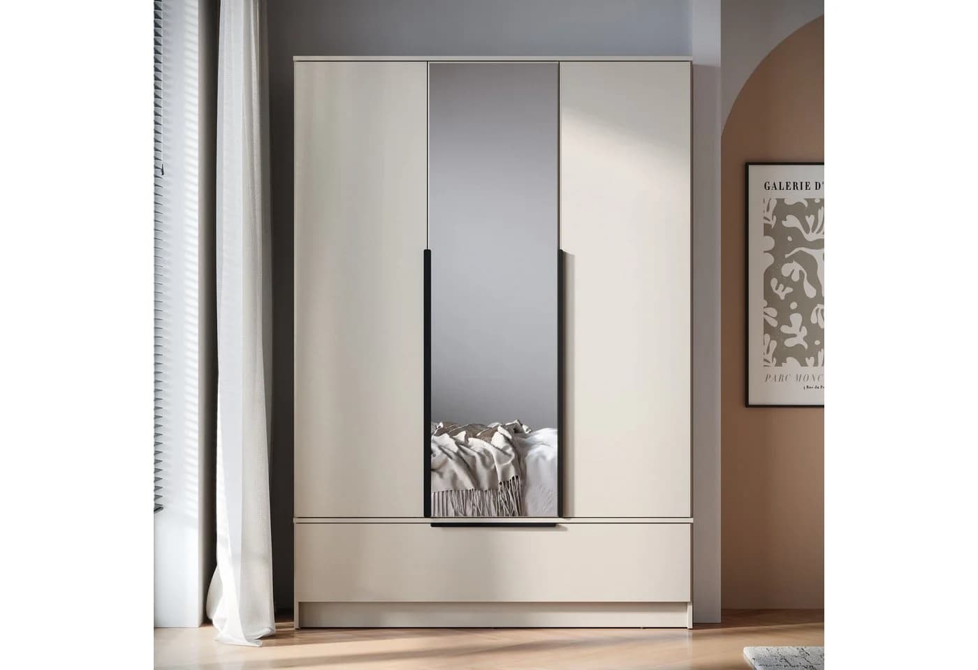 HOME AFFAIRE Spirit Kleiderschrank mit Spiegel und Schublade Kaschmir - Bild 2