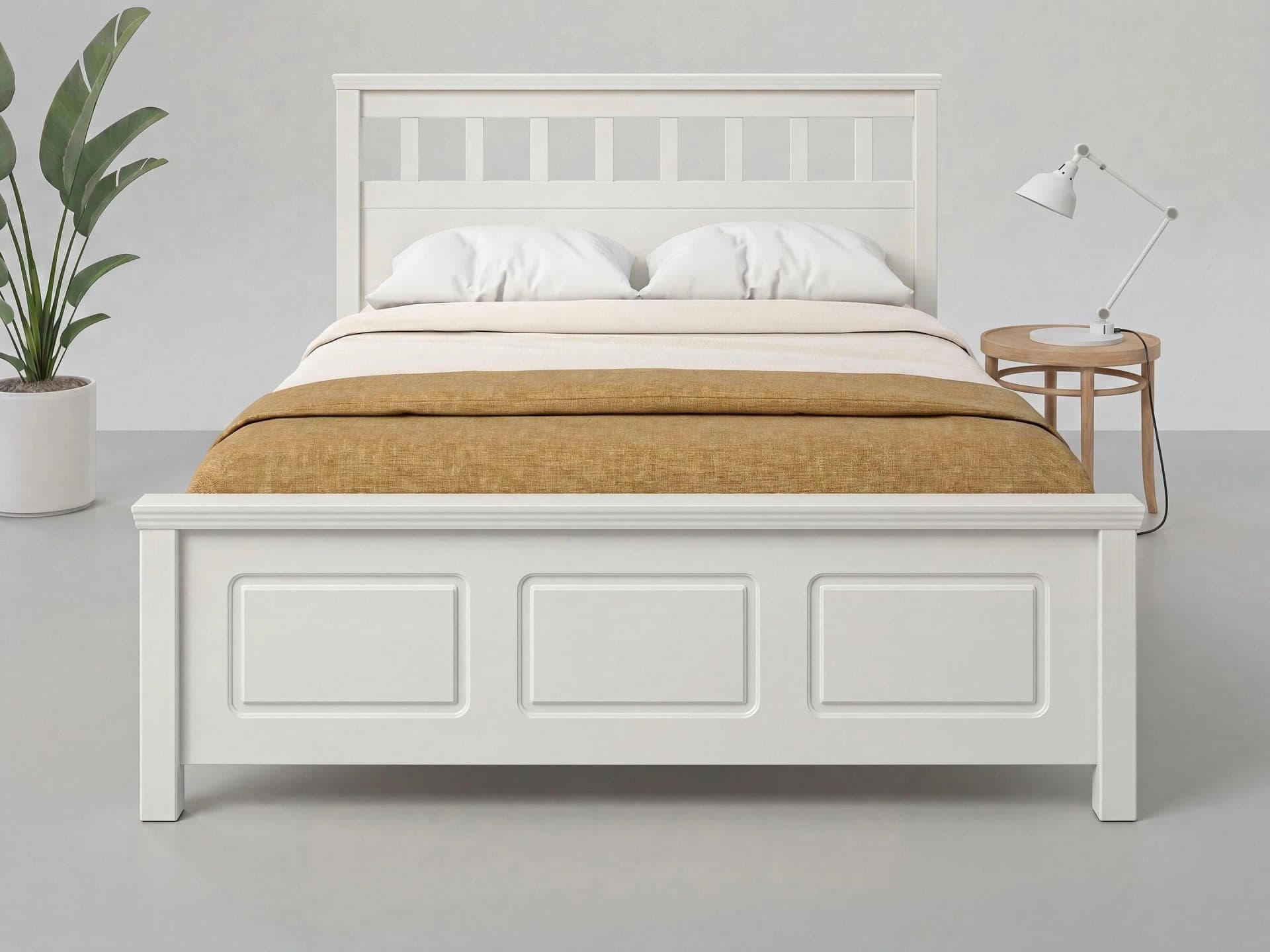 OTTO HOME Bett Tillian Weiß Massivholz Doppelbett mit Lattenrost