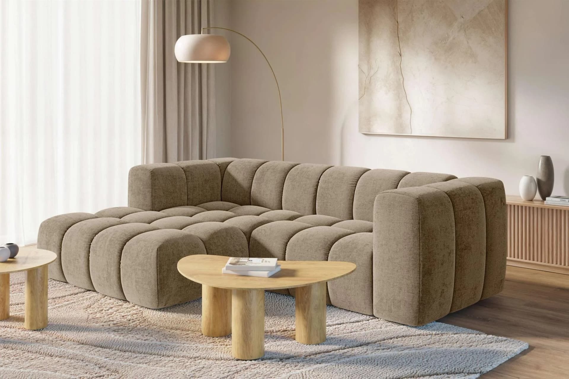 HOMSY BY ANA JOHNSON BOUBELLE L-Form Ecksofa hellbraun