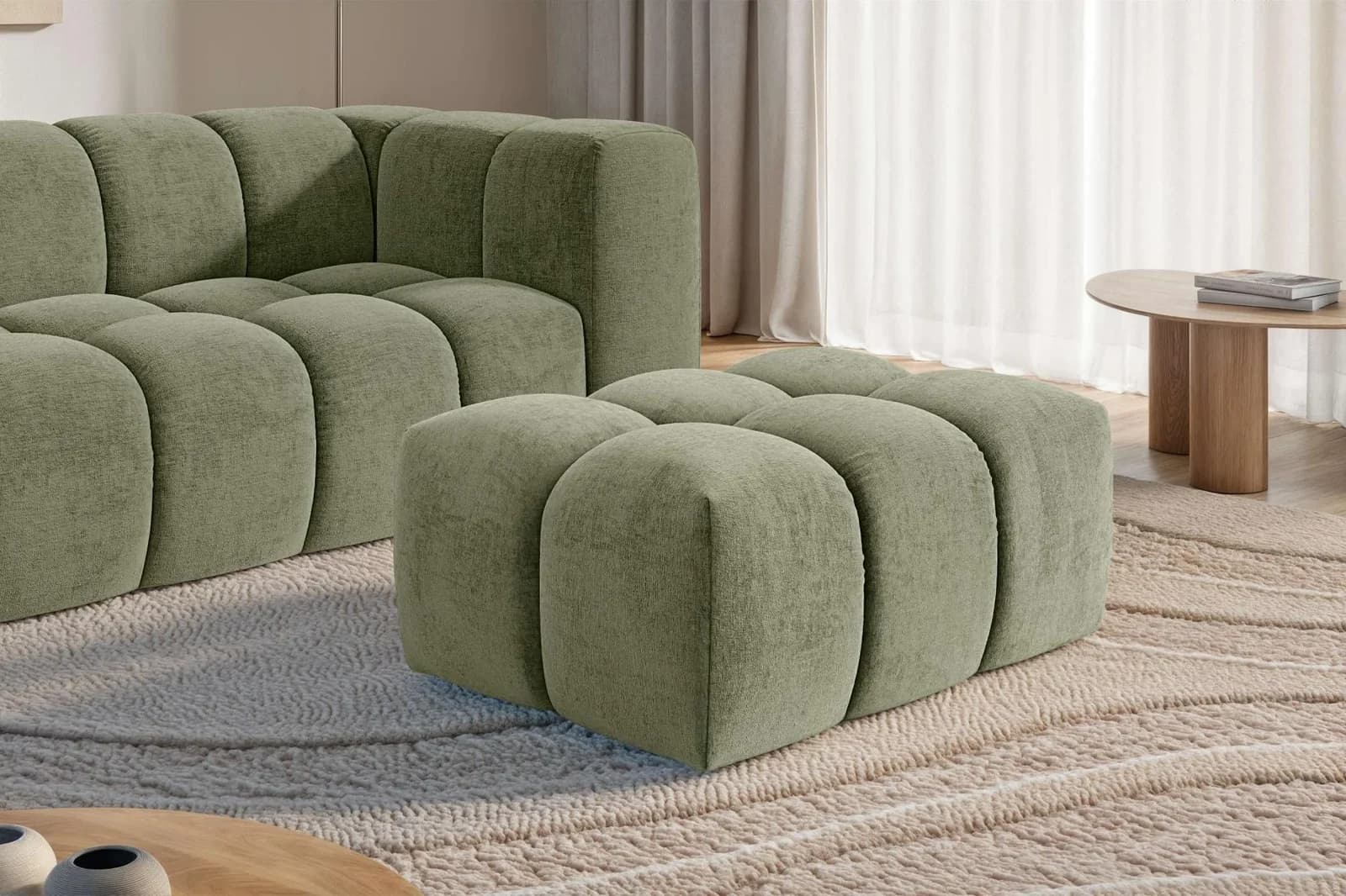 HOMSY BY ANA JOHNSON BOUBELLE Polsterhocker Grün Bubble-Optik