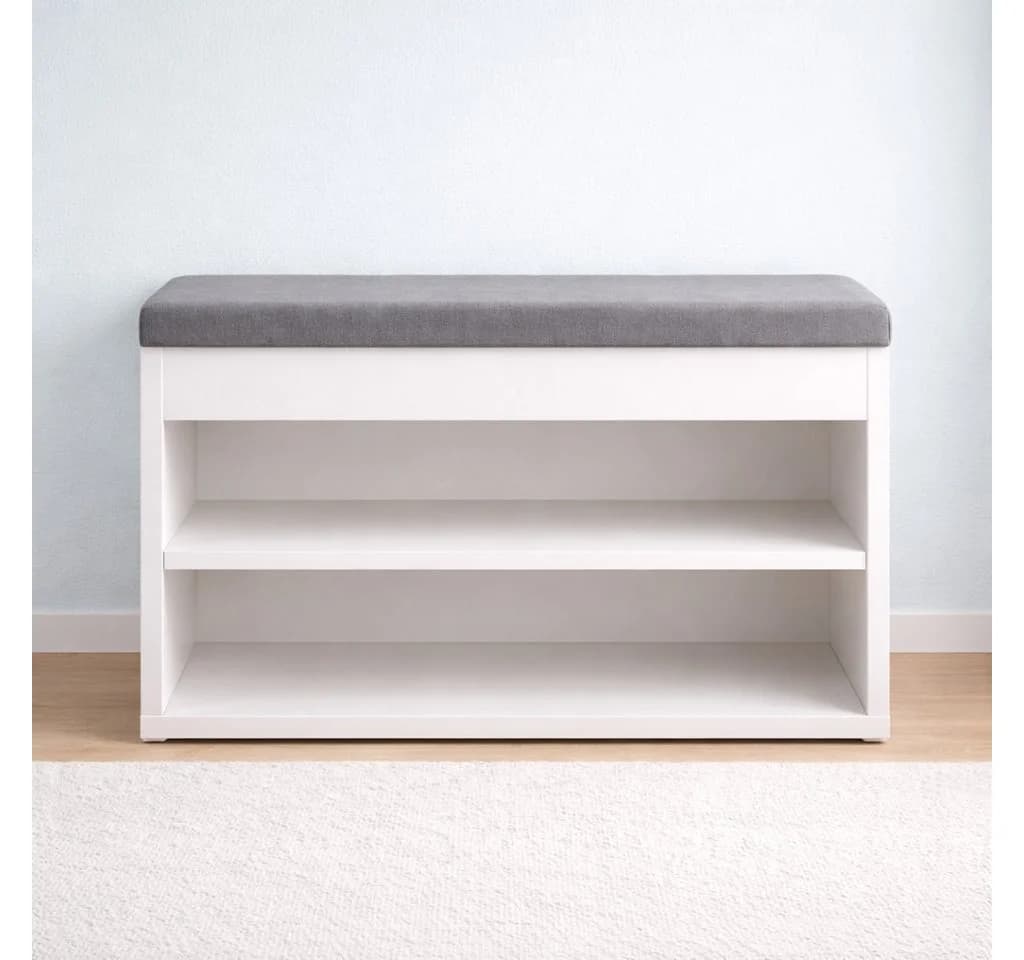 OTTO HOME Schuhbank Schuchschrank 60 Weiß mit Sitzkissen - Bild 2