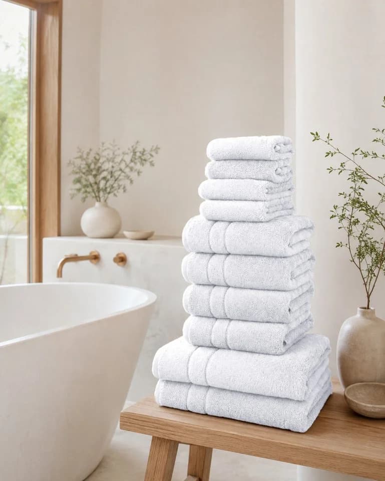 OTTO home Handtuch Set Inga 10-tlg. Weiß 100% Baumwolle