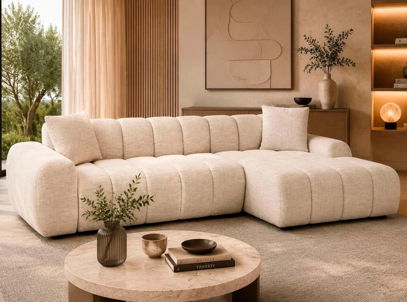 Ecksofa OTTO HOME LAURRENT mit Schlaffunktion und Bettkasten beige