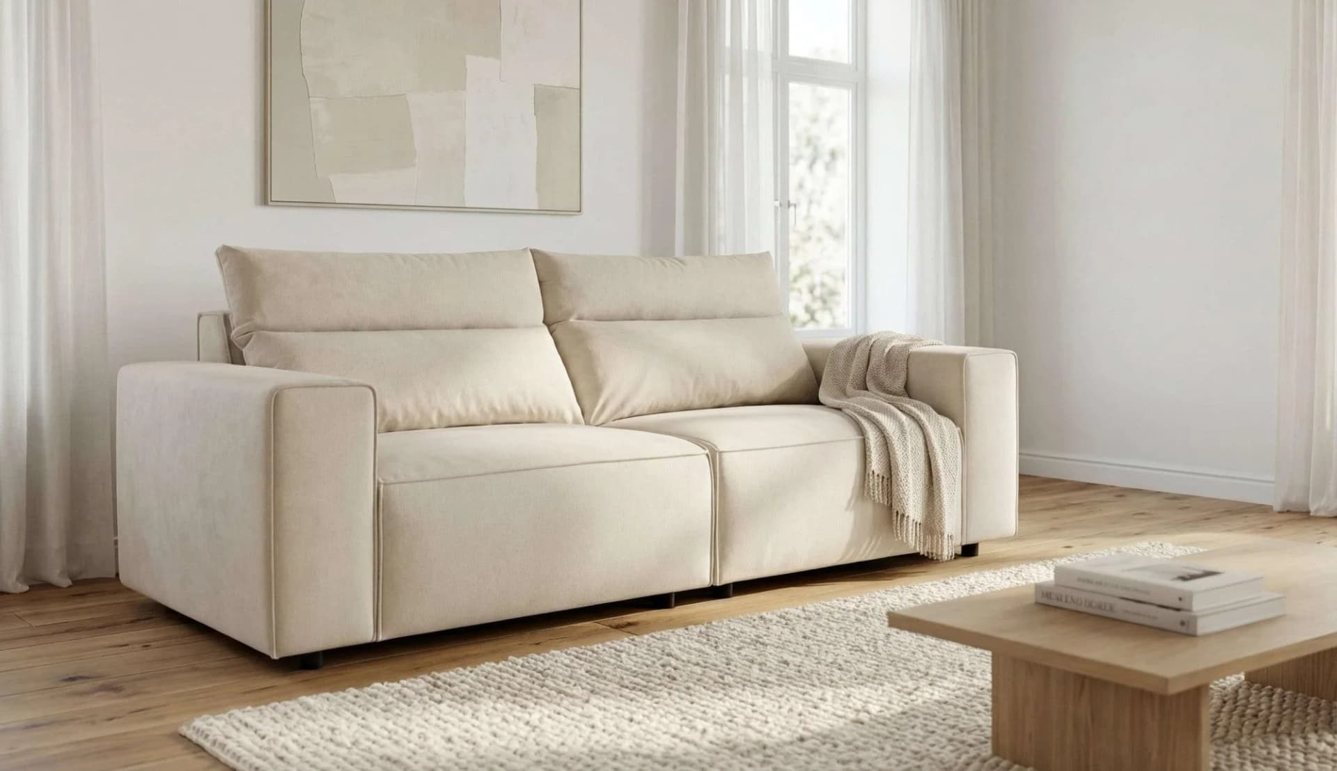 OTTO HOME Jorrena 2-Sitzer Sofa beige Chenille