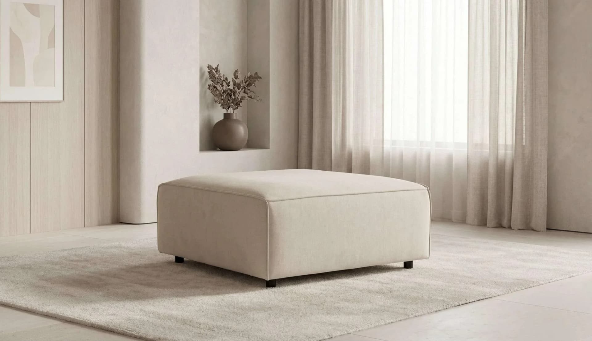 OTTO HOME Polsterhocker Jorrena Beige Chenille
