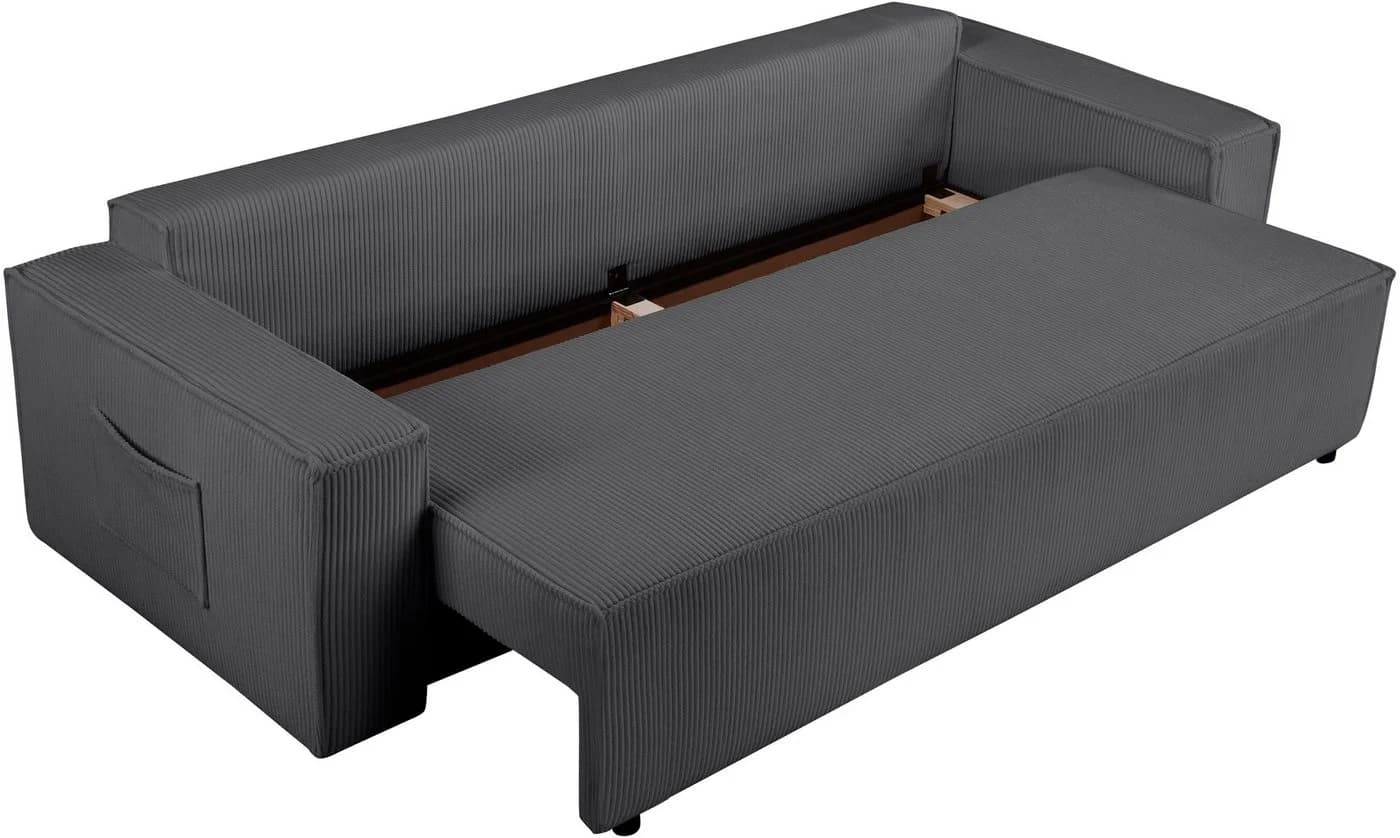 OTTO home Schlafsofa CASSI 3-Sitzer grau mit Bettkasten - Bild 5