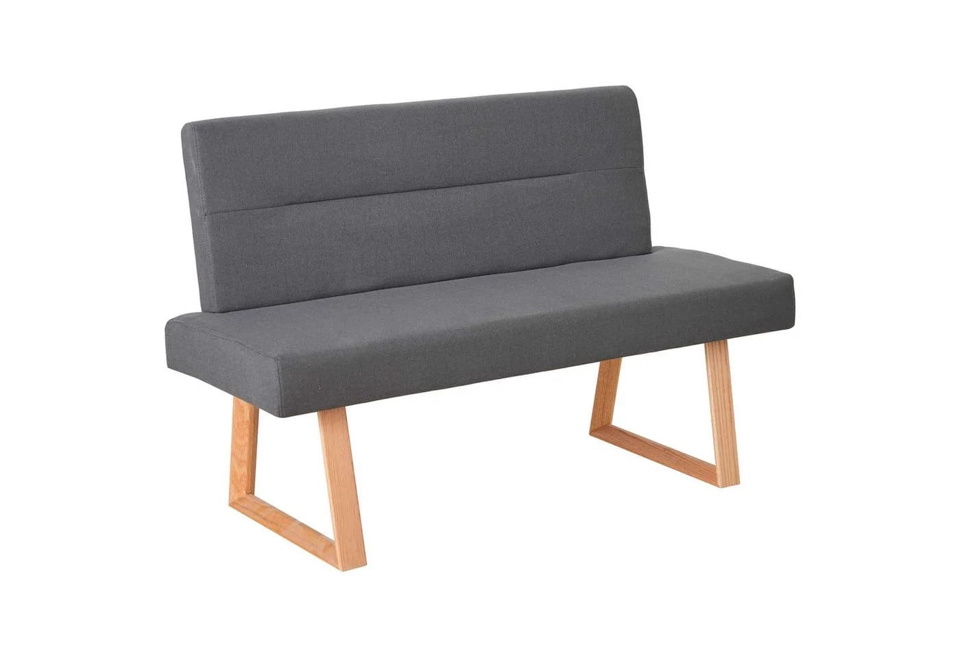 OTTO home Essbank Mellio 3-Sitzer Anthrazit Eiche massiv - Bild 2