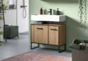 Welltime Waschbeckenunterschrank LOCRI Modern Artisan Oak Schwarz Bild 1