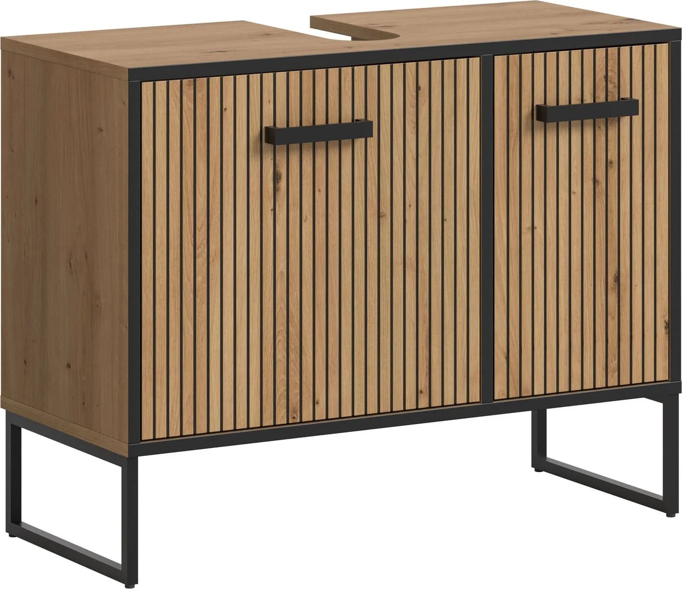 Welltime Waschbeckenunterschrank LOCRI Modern Artisan Oak Schwarz - Bild 2