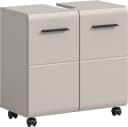 WELLTIME Waschbeckenunterschrank FLORENZ Beige Schwarz mit Rollen Bild 2