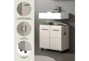 WELLTIME Waschbeckenunterschrank FLORENZ Beige Schwarz mit Rollen Bild 3