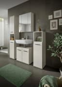 welltime Badezimmer-Set 4-tlg. Beige Hochschrank WBU Spiegelschrank Standschrank Bild 1