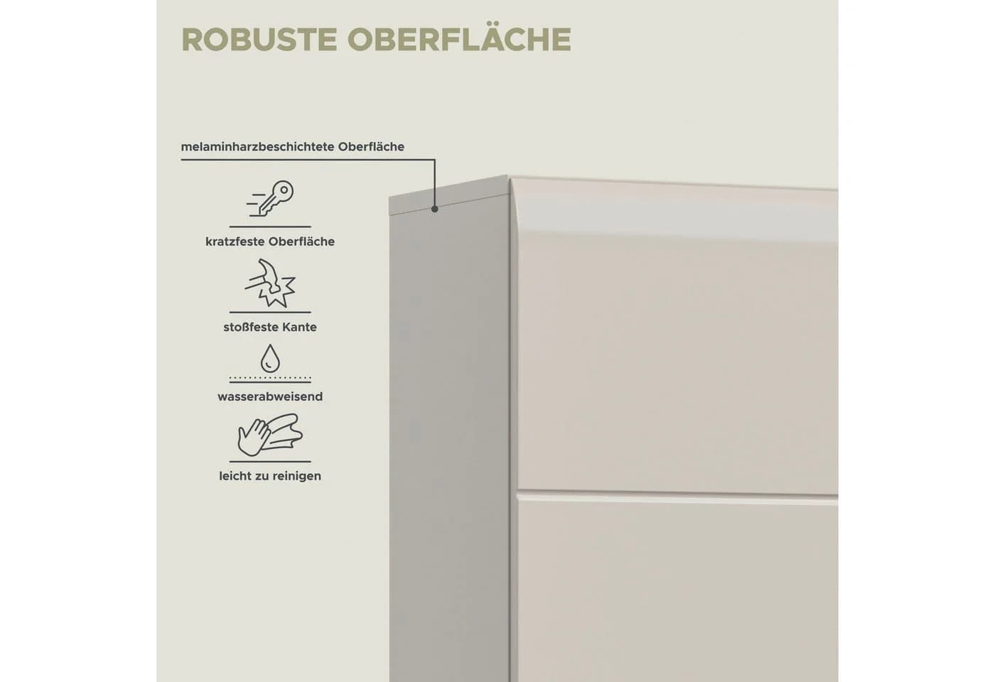 welltime Stauraumschrank Florenz Hoch Kaschmir - Bild 4