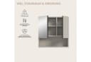 welltime Spiegelschrank MANI Beige 2 Türen 1 offenes Fach Bild 5