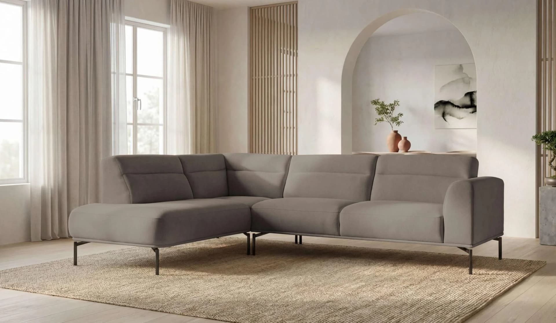 OTTO HOME Ecksofa Nennor Braun Chenille 5-Sitzer