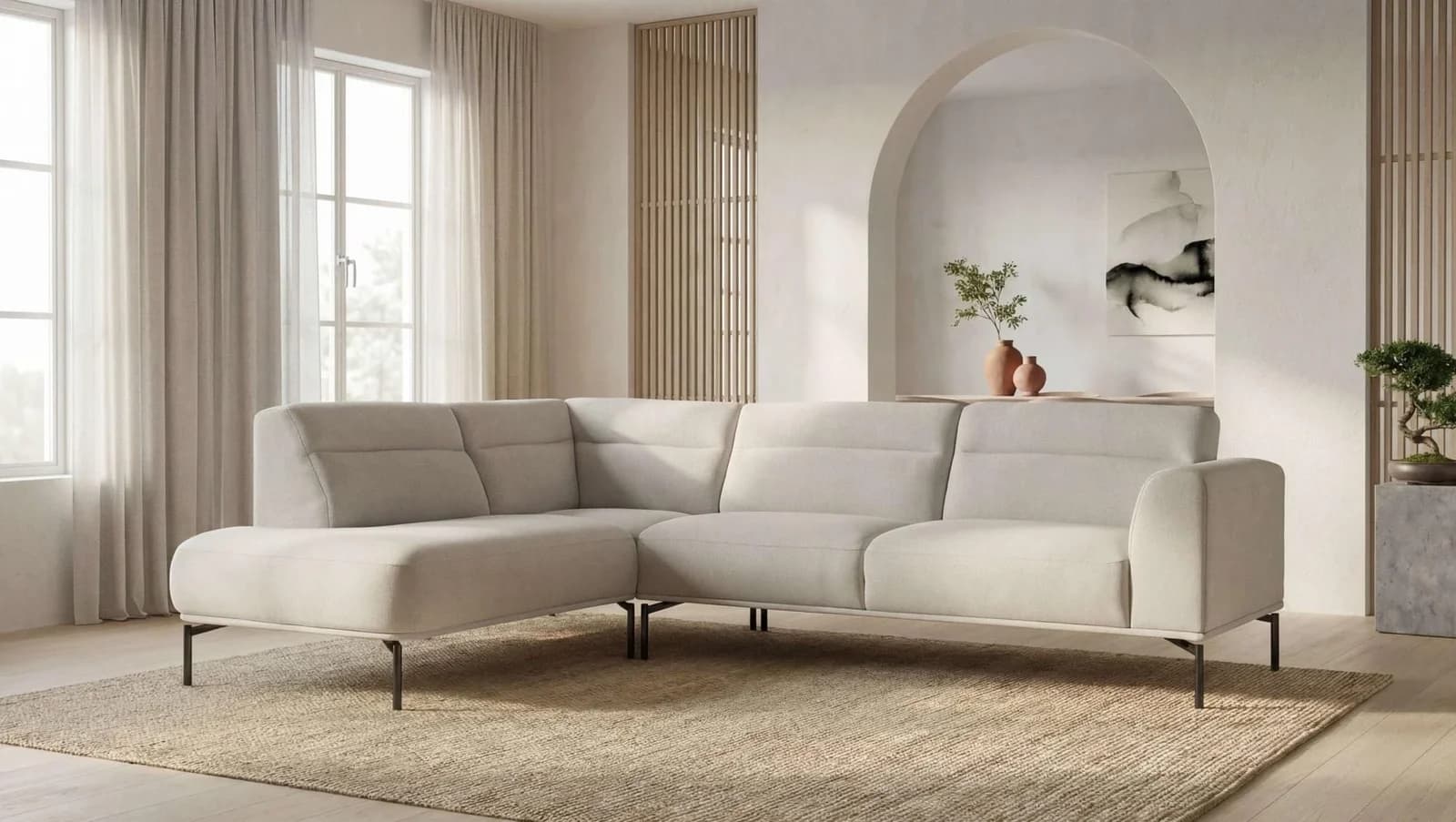 Ecksofa OTTO HOME Nennor Latte Chenille 5-Sitzer