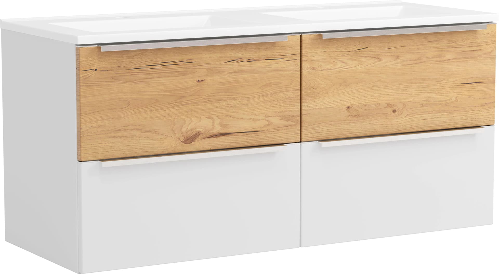 WELLTIME Waschtisch TRIENT 120cm mit Mineralgussbecken und Softclose-Schubladen