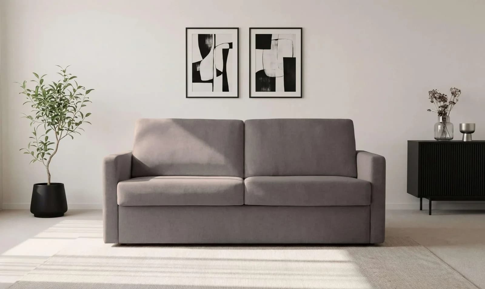 HOME AFFAIRE Schlafsofa GOLDPOINT 3-Sitzer Braun mit Dauerschläfer