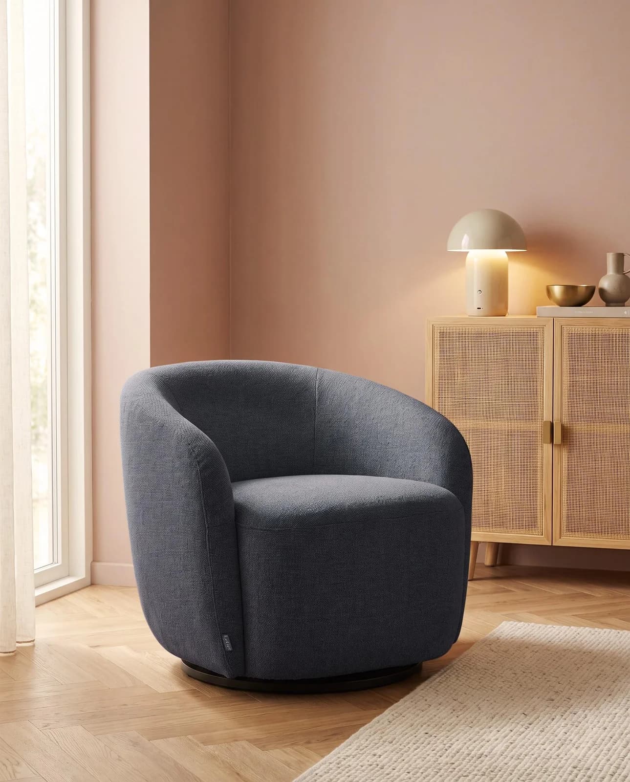 LeGer Home Drehsessel ZAYRA Anthrazit Webstoff