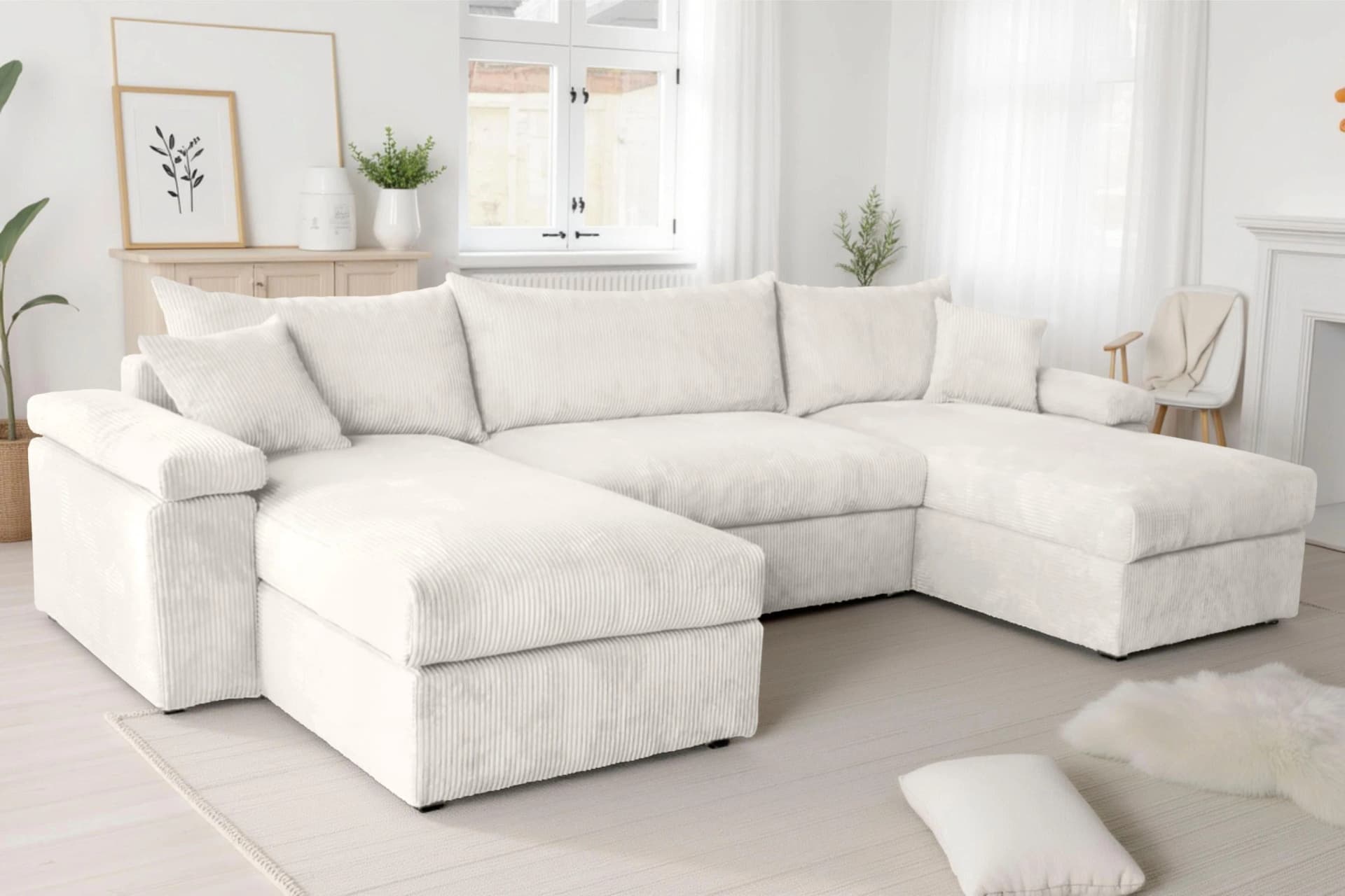 Wohnlandschaft OTTO HOME Cosy U-Form Beige Cord Sofa